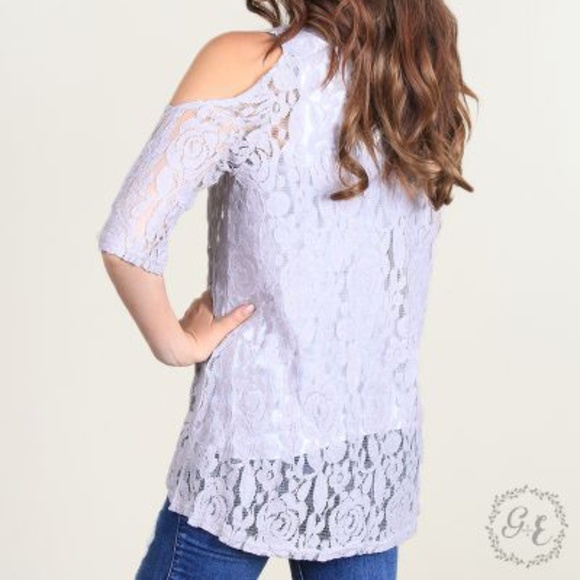 Cold Shoulder Lace Top - Picture 5 of 10